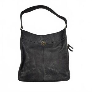 Tory Burch Black Pebbled Leather Shoulder Bag‎